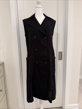 Massimo Dutti Black Linen Dress